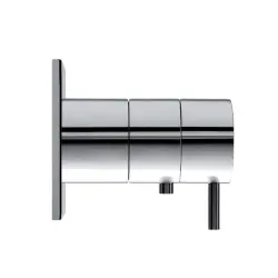 Waterevolution Flow inbouw douchethermostaat vierkante rozet mat zwart T142TBPR