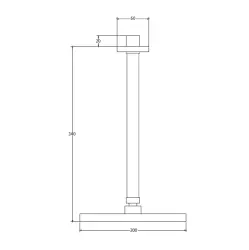 Waterevolution S22 hoofddouche 200mm met plafondaansluiting RVS T4642IE