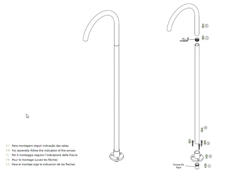 Waterevolution Flow vrijstaande wastafelkraan uitloop chroom T167701