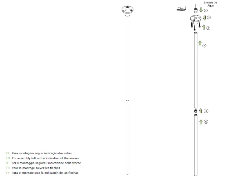 Waterevolution Flow plafond wastafelkraan uitloop mat wit T1678BR