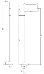 Waterevolution Flow vrijstaande baduitloop staand chroom T1672H2401