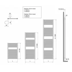 Aquadesign Tower Handdoekradiator antraciet 1185x600 1208790742