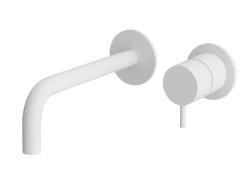 Waterevolution Flow inbouw wastafelkraan mat wit met uitloop 15cm T116BBR-15