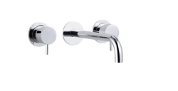 Waterevolution Flow 3-gats Inbouw Wastafelkraan Chroom met uitloop 21 cm T1163F01-21