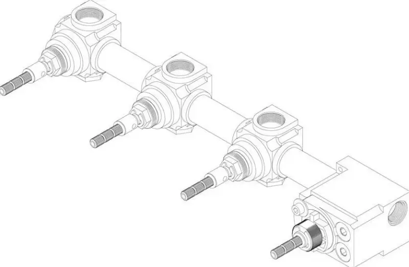 Waterevolution Cruz inbouw douchethermostaat met 3 stopkranen mat zwart 1208916562
