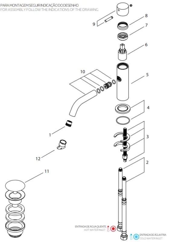 Waterevolution Flow wastafelkraan PVD geborsteld gun metal  T110GME