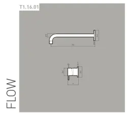 Waterevolution Flow Inbouw Wastafelkraan PVD Gun Metal met uitloop 15 cm T116BGME-15
