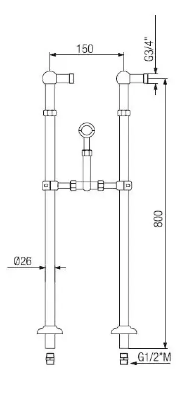 PB Vrijstaande badpoten nostalgisch RVS 1208946822