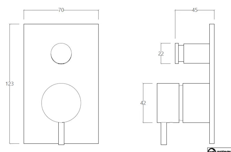 Waterevolution Flow inbouw douchemengkraan met 2 uitgangen zwartT132BBQPR- met TEC box