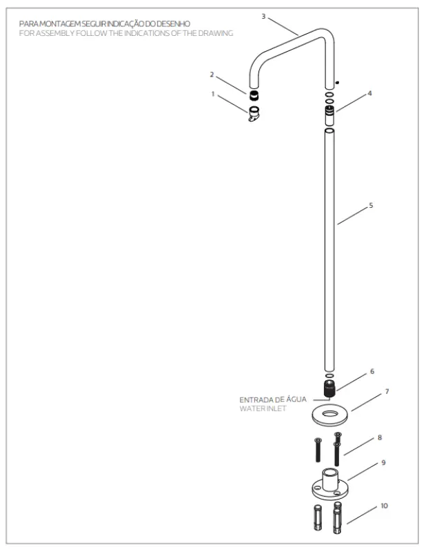 Waterevolution Flow vrijstaande baduitloop staand RVS T1672H24IE