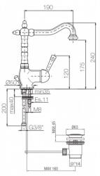 PB Wastafelmengkraan nostalgisch Vintage RVS