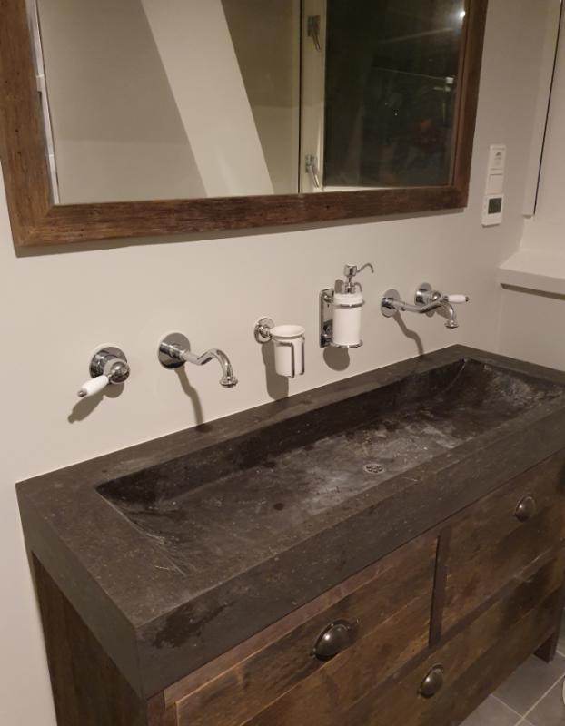 PB nostalgische inbouw wastafelmengkraan Vintage uitloop 21cm chroom