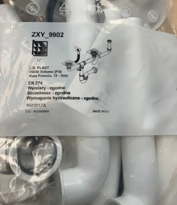 GraniteMy Afvoerset incl. sifon  tbv Bremen dubbele spoelbak 1208952966