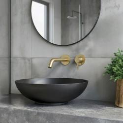 SB Round inbouw wastafelmengkraan geborsteld messing PVD 162mm