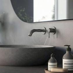 SB Round 316 inbouw wastafelmengkraan Gun Metal PVD 102mm