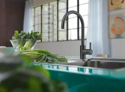 Franke Keukenkraan Eos Neo draaibare uitloop geborsteld zwart 115.0613.590