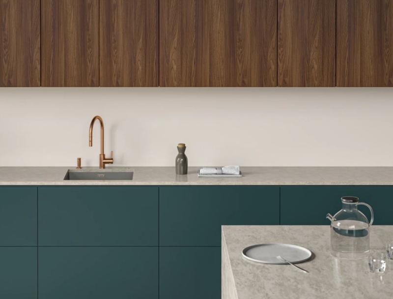 Franke koperen Keukenkraan Eos Neo met uitloop uittrekbare sproeikop pvd copper 115.0628.254