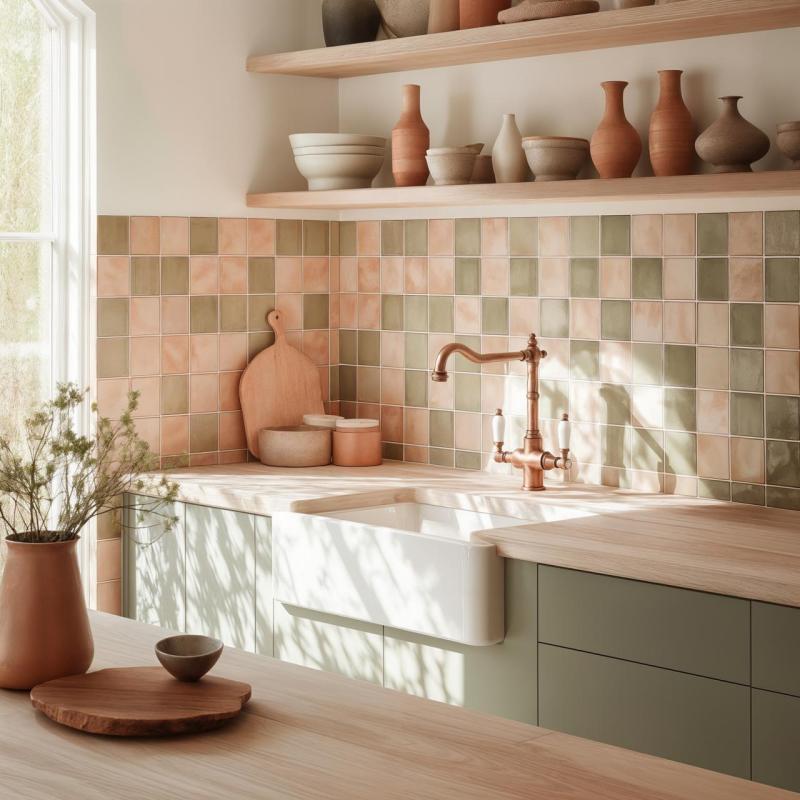 PB Nostalgische klassieke landelijke keukenkraan Koper met witte hendels 1208953914