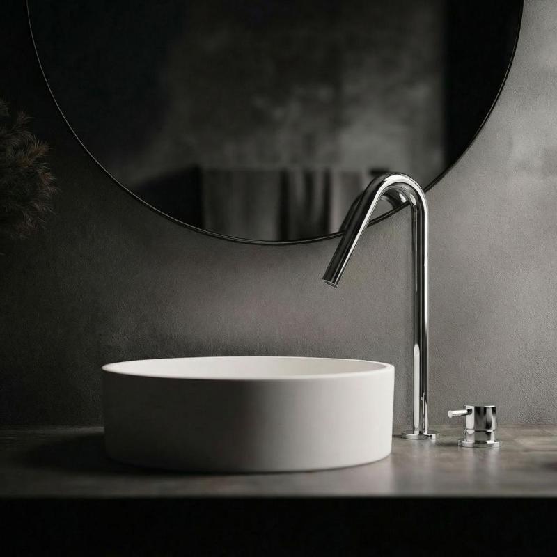 Waterevolution Flow 2-gats wastafelkraan chroom met hoge V 120mm uitloop T1122V01