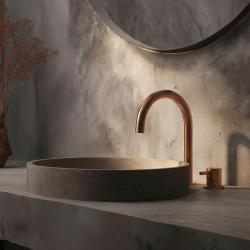 Waterevolution Flow 2-gats wastafelkraan PVD geborsteld koper T1121UCPE