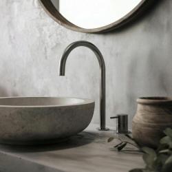 Waterevolution Flow 2-gats wastafelkraan PVD Gun Metal met hoge U 200mm uitloop T1122UGME