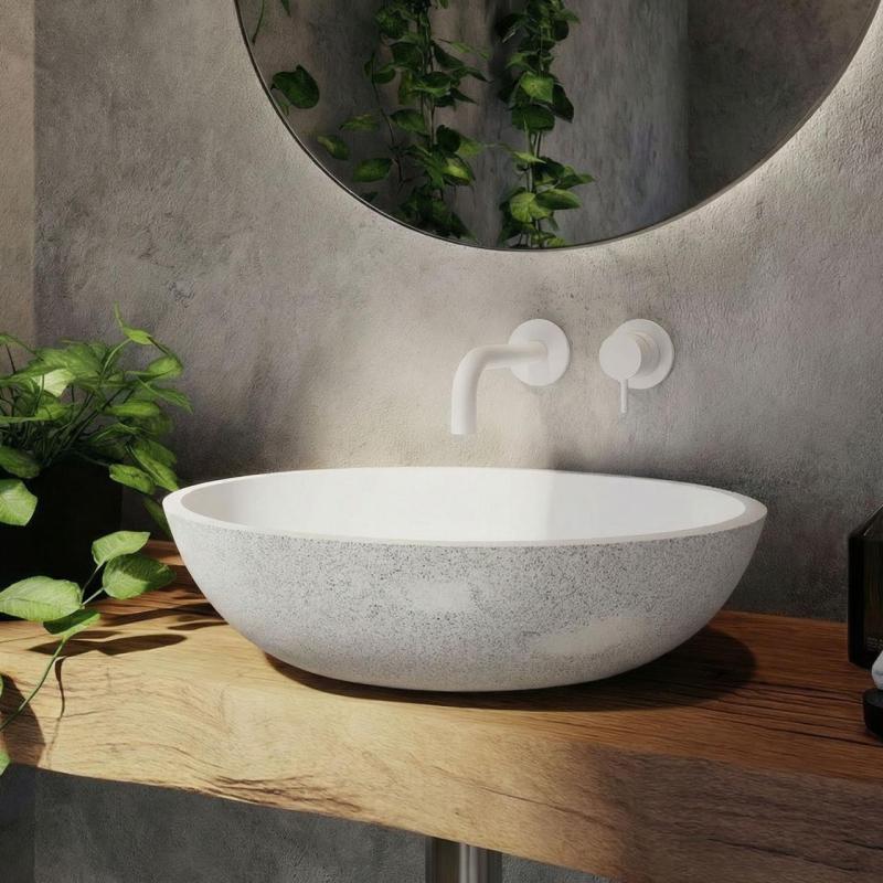 Waterevolution Flow inbouw wastafelkraan wit uitloop 10cm T116BBR-10