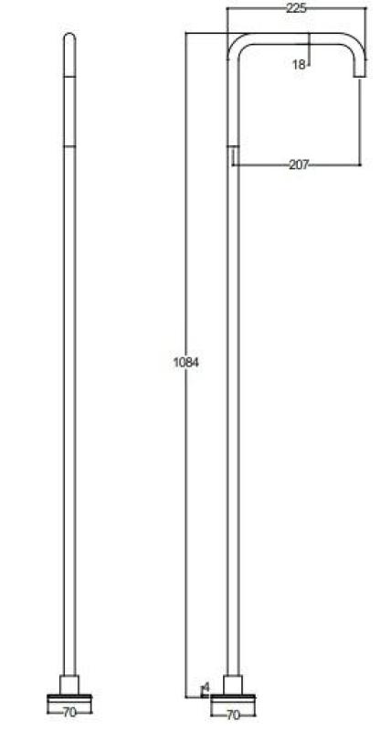 Waterevolution Flow Vrijstaande Wastafelkraan Uitloop Volledig RVS T1.676.IE