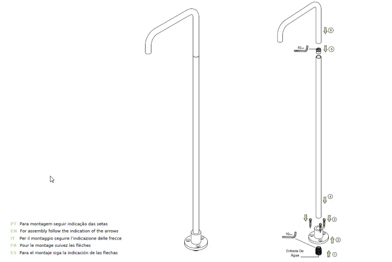 Waterevolution Flow Vrijstaande Wastafelkraan Uitloop PVD Geborsteld Koper T1.676.CP.E