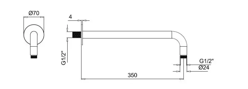 SB Round Doucheset geborsteld messing PVD inbouw compleet