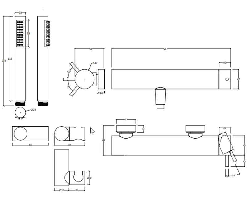 Waterevolution Flow douchemengkraan met douchegarnituur PVD geborsteld Koper T140CPE