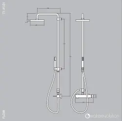 Waterevolution Flow douchecombinatie met thermostaat en regendouche PVD Gun Metal T141TGME