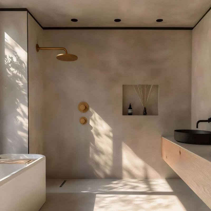 Waterevolution Flow inbouw douchethermostaat met 1 stopkraan geborsteld messing