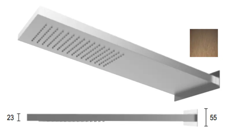 SB Square 316 Regendouche met muuraansluiting hoofddouche PVD koper 1208955333