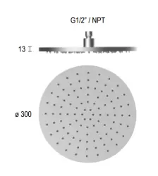 SB Round 316 Regendouche hoofddouche 30cm PVD gun metal 1208955346