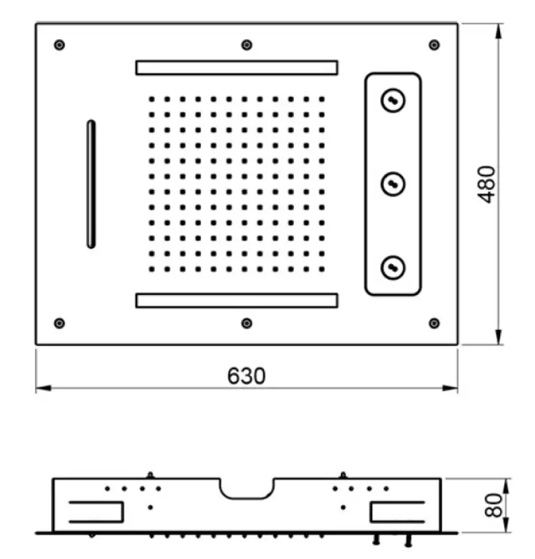 SB Spin Temptation Chromotherapy Regendouche inbouw  PVD gun metal 1208955420