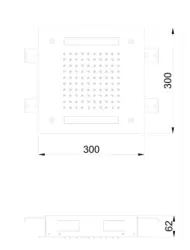 SB Easy  Regendouche inbouw 30x30cm PVD Koper met verlichting 1208955441