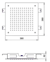 SB Chromotherapy inbouw regendouche met dubbele waterval PVD Goud 1208955461