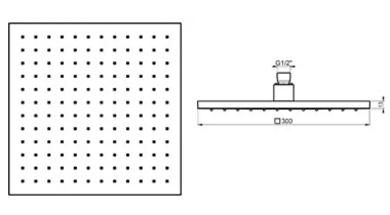 SB Rubinetterie Regendouche Eco Air waterbesparende vierkant regendouche Chroom 30x30cm 1208955532