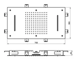 SB Temptation XXL Regendouche inbouw  rechthoek 2-straals PVD Goud 1208955710