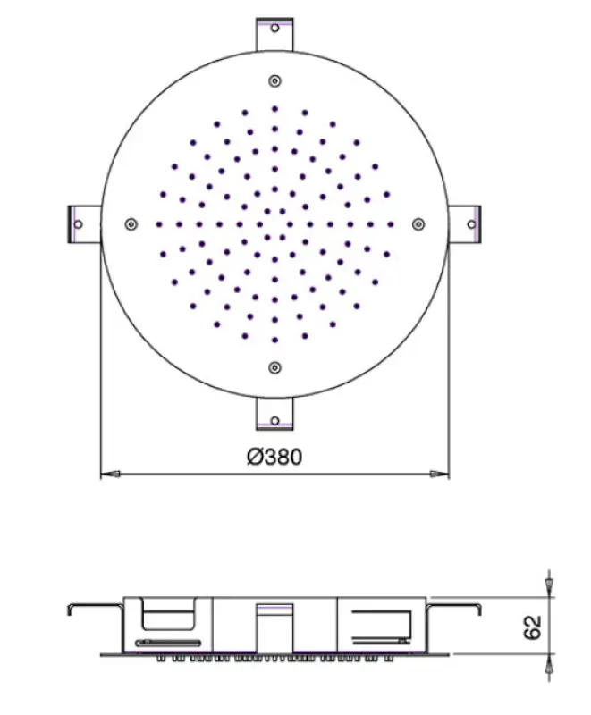 SB Round Temptation Regendouche inbouw 38 cm Mat Zwart 1208955799