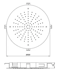 SB Round Temptation Regendouche inbouw 50 cm Mat Zwart 1208955806