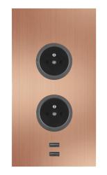 Indux Corner Еnergiezuil met 2 stopcontacten Penaarde en 2 x USB-lader Koper 1208955895