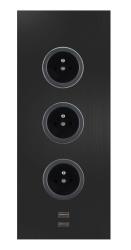 Indux Corner Еnergiezuil met 3 stopcontacten Penaarde en 2 x USB-lader Zwart 1208955898