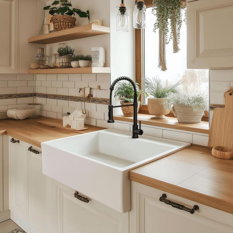 Quadri Derby keukenmengkraan met flexibele uitloop en douche met 2 straalsoorten mat zwart 1208955917