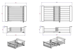 Quadri Universeel uitschuifbare inzetbak inzetmandje of restenmandje rvs met zwart 22,5cm breed 1208956037