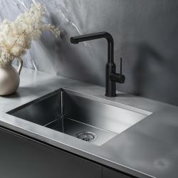 Quadri Stamford keukenmengkraan met uitneembare uitloop mat zwart 1208956082