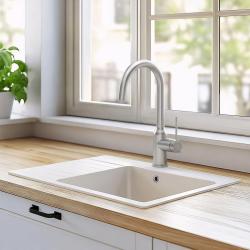 Quadri Stamford keukenmengkraan RVS met draaibare ronde uitloop 1208956109