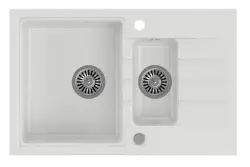 Quadri Cardigan witte 1,5 granieten opbouw spoelbak met afdruipvlak omkeerbaar 78x50cm 1208956312