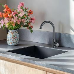 Ausmann Turt gun metal spoelbak PVD NANO 40x40 onderbouw vlakbouw en opbouw 1208956946