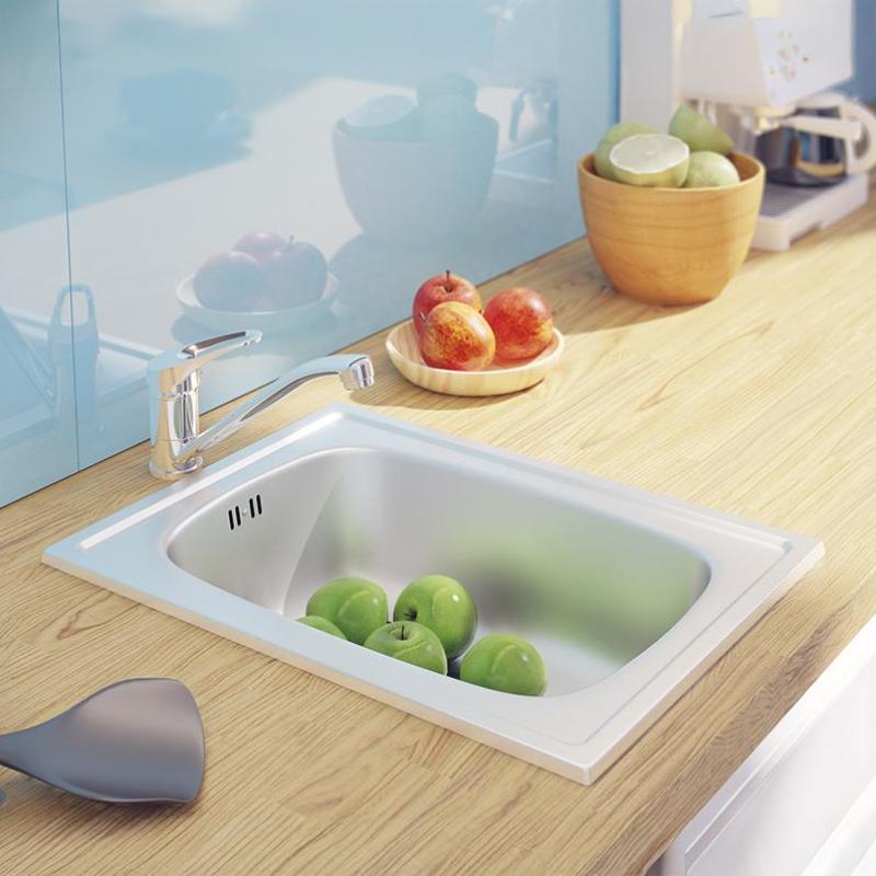 Ausmann Basic kleine rvs opbouw spoelbak 35x48 cm inclusief sifon 1208956971